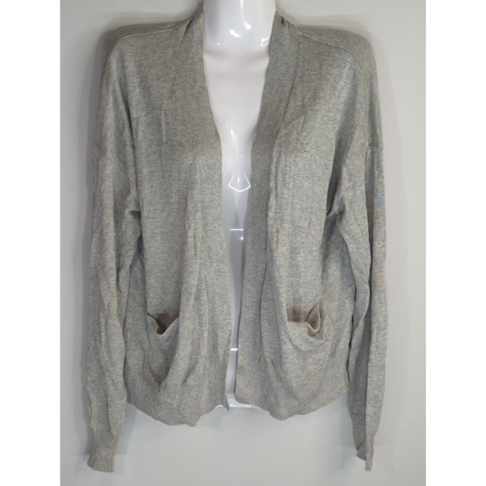 J. Crew Womens Gray Lyocell Cotton Blend Open Cardigan Sweater Lagenlook Size M